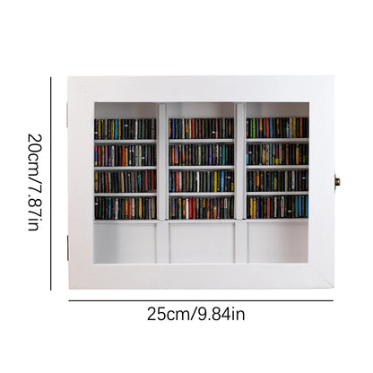 Miniature Wooden Library Bookshelf Ornament for Stress Relief and Anxiety Management - Ideal Gift for Friends and Dollhouse Decor