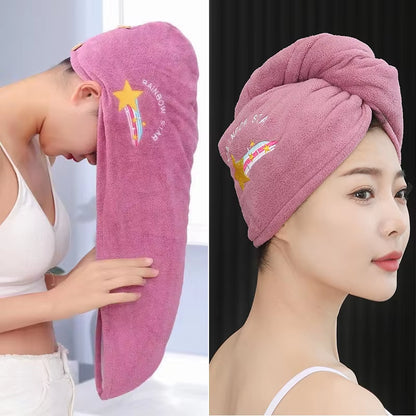 Quick-Dry Hair Towel Wrap – Super Absorbent Soft Microfiber Head Towel for Women & Girls | Cute Fast-Drying Hair Turban Bonnet