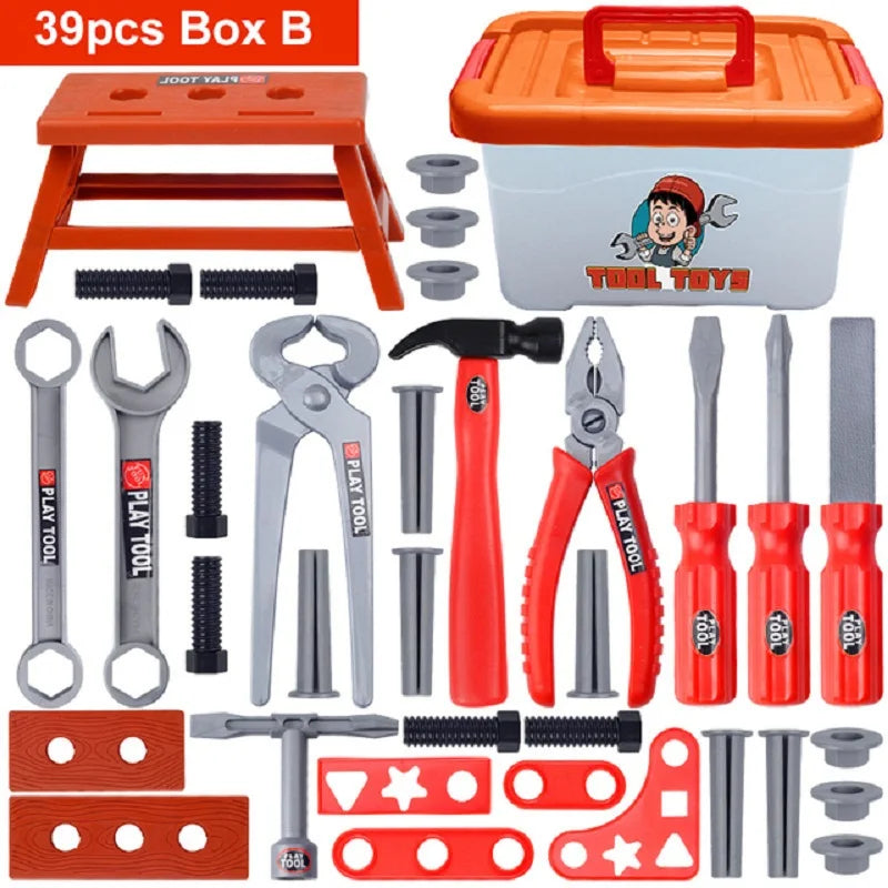 Kids Toolbox Engineer Playset – Electric Drill & Screwdriver Repair Tools Kit, Pretend Construction Toy for Boys & Girls, Educational STEM Gift