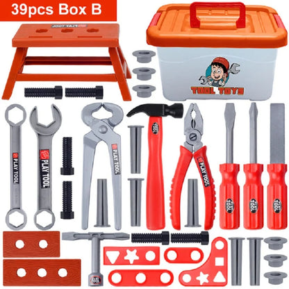 Kids Toolbox Engineer Playset – Electric Drill & Screwdriver Repair Tools Kit, Pretend Construction Toy for Boys & Girls, Educational STEM Gift