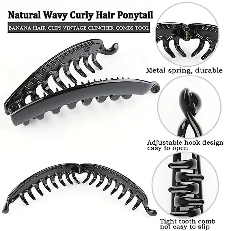 Matte Fish-Shaped Banana Hair Clip - Stylish Ponytail Headband for Women Hair Accessories