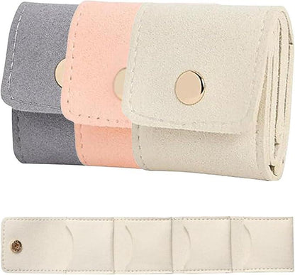 Mini Travel Jewelry Organizer Set (3Pcs) – Velvet Lined, Foldable Storage Boxes with Snap Closure