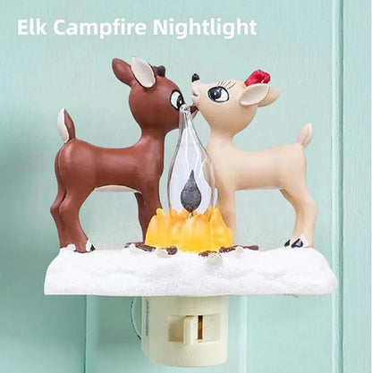 Christmas Reindeer Night Light Plug-In – LED Holiday Lamp for Bedroom & Living Room